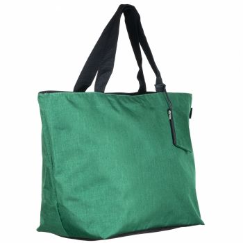 Geanta shopper multifunctionala medie din material textil panzat, verde ieftina