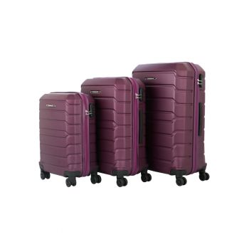 Set 3 trolere Ground CALANTHE - ABS - marime S+M+L - culoare rosu-purpuriu