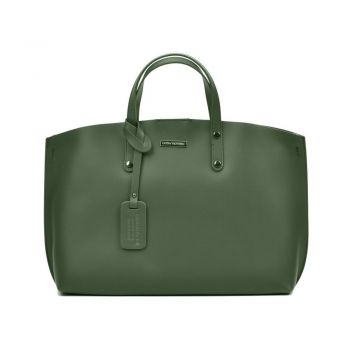 Geantă din piele Luisa Vannini Veronica, verde