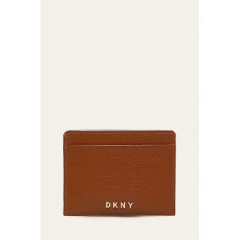 Dkny carcasa din piele femei, culoarea maro