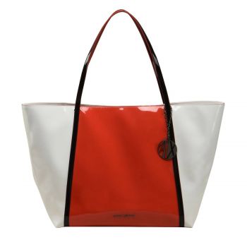 LARGE PATENT CHARM TOTE