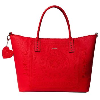 SYNTHETIC LEATHER EMBOSSED SHOPPING BAG
