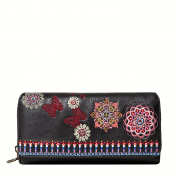 BLACK EMBROIDERED PURSE CHANDY MARIA