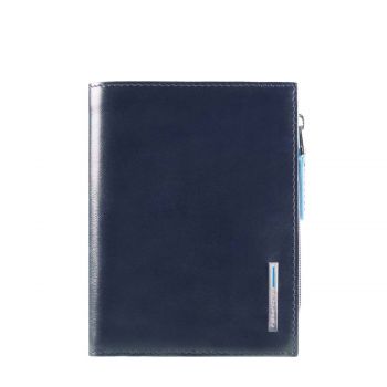 BLUE SQUARE WALLET WITH DETACHABLE ID HOLDER