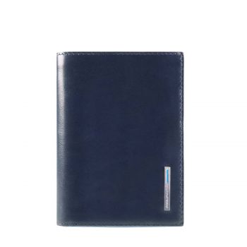 BLUE SQUARE WALLET WITH ID HOLDER