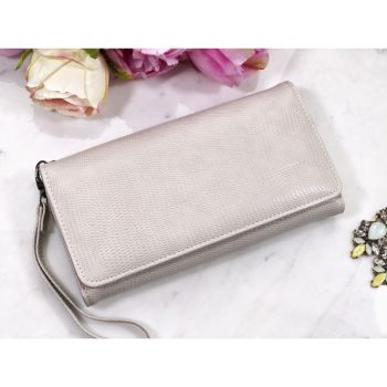 Portofel gri nude piele eco cu print snake Cromy
