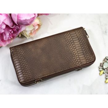 Portofel coffee piele eco tip clutch Lora