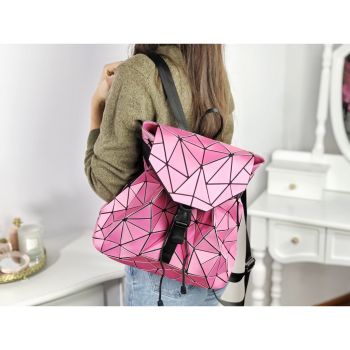 Rucsac fuchsia geometric piele eco Jaydin