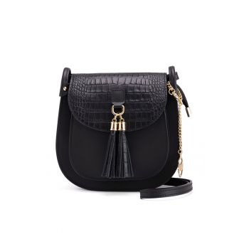 Geanta crossbody din piele cu clapa