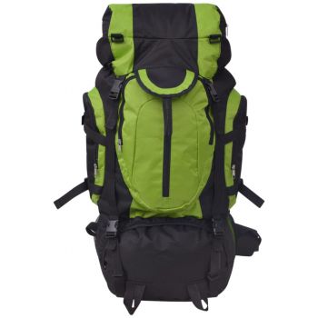 vidaXL Rucsac pentru drumeții XXL 75 L, Negru și verde