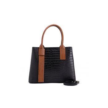 Geanta shopper din piele cu aspect de piele de reptila Monviso