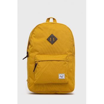 Herschel Rucsac culoarea galben, mare, material neted 10007.05026-05026