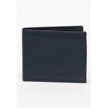 Portofel pliabil din piele cu logo in relief