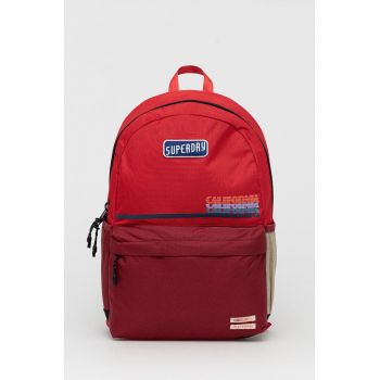 Superdry Rucsac bărbați, culoarea rosu, mare, cu imprimeu