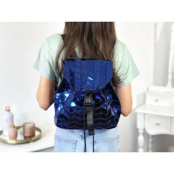 Rucsac albastru electric piele eco lăcuită Ira Rucsac albastru electric piele eco lăcuită Ira