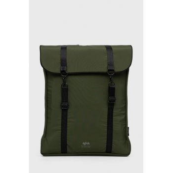 Lefrik Rucsac bărbați, culoarea verde, mare, material neted de firma original