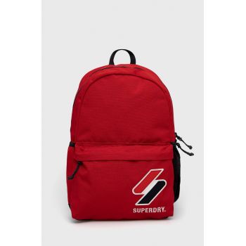 Superdry Rucsac bărbați, culoarea rosu, mare, material neted de firma original