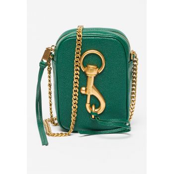 Geanta crossbody de piele cu bareta din lant Lou