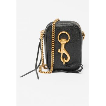 Geanta crossbody de piele cu bareta din lant Lou