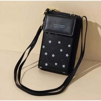 Geantă mini neagră piele eco pentru telefonul mobil Florenza Geantă mini neagră piele eco pentru telefonul mobil Florenza
