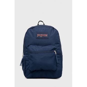 Jansport rucsac culoarea albastru marin, mare, neted ieftin