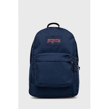 Jansport rucsac culoarea albastru marin, mare, neted ieftin