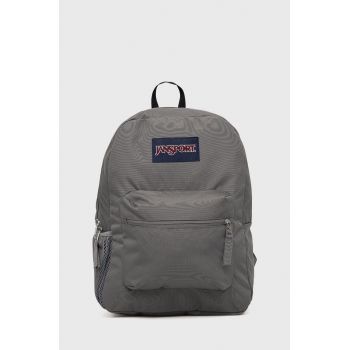 Jansport rucsac culoarea gri, mare, neted de firma original