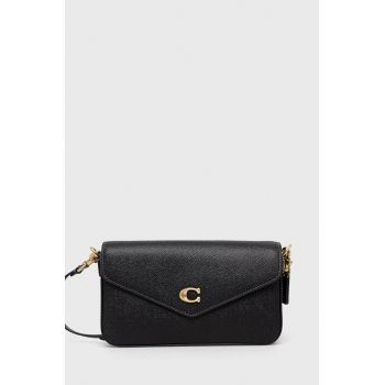 Coach poseta de piele culoarea negru