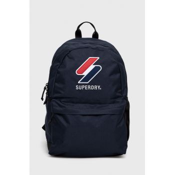 Superdry rucsac femei, culoarea albastru marin, mare, cu imprimeu ieftin