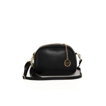 Geanta crossbody din piele cu trei compartimente