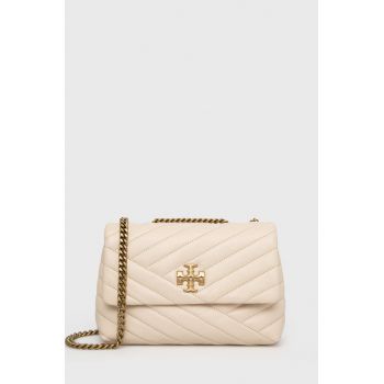 Tory Burch poseta de piele culoarea bej