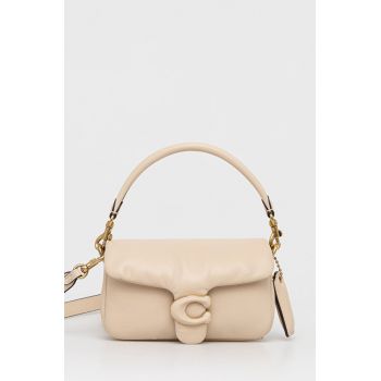 Coach poseta de piele culoarea bej