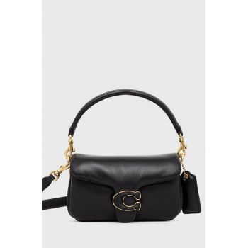 Coach poseta de piele culoarea negru