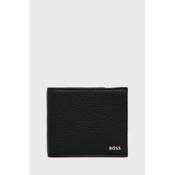 BOSS portofel de piele barbati, culoarea negru