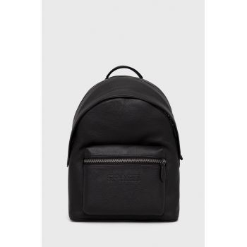 Coach ghiozdan de piele barbati, culoarea negru, mare, neted