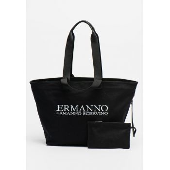 Geanta shopper cu imprimeu logo Mary