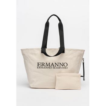 Geanta shopper cu imprimeu logo Mary