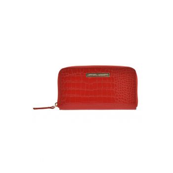 Portofel de piele cu model piele de reptila
