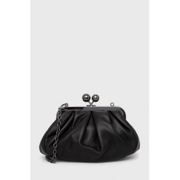 Weekend Max Mara poseta piele culoarea negru