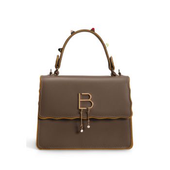 Geanta crossbody  cu aplicatie logo metalica