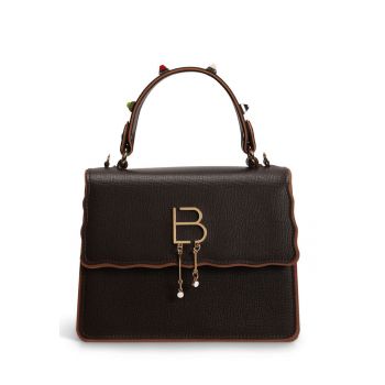 Geanta crossbody  cu aplicatie logo metalica