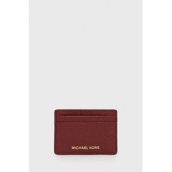 MICHAEL Michael Kors carcasa din piele femei, culoarea bordo