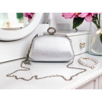 Poșetă clutch silver Brevina