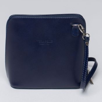 Geanta crossbody, bleumarin  din piele naturala