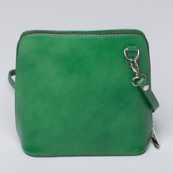 Geanta crossbody, verde, din piele naturala