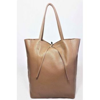 Geanta shopper camel din piele naturala Geanta shopper camel din piele naturala