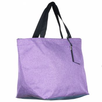 Geanta shopper multifunctionala medie din material textil panzat, lila de firma originala