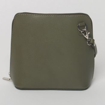 Geanta crossbody, kaki, din piele naturala de firma originala