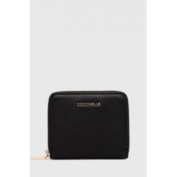 Coccinelle portofel de piele femei, culoarea negru