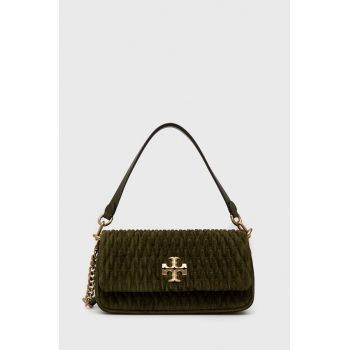 Tory Burch geanta de mana din piele intoarsa culoarea verde